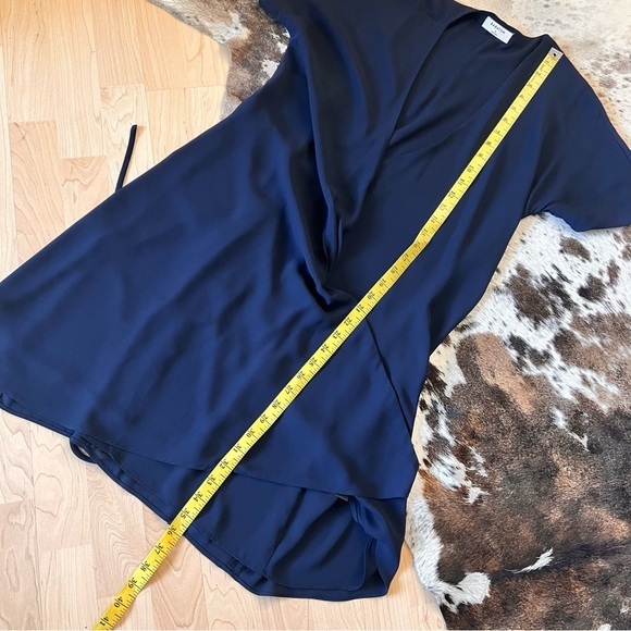 ARITZIA BABATON Navy‎ Wallace Dress Wrap Size Small Chiffon Flowy - Picture 9 of 9